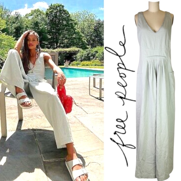 Free People Pants - FREE PEOPLE | Next Level Cotton Jumpsuit Polar Fog
